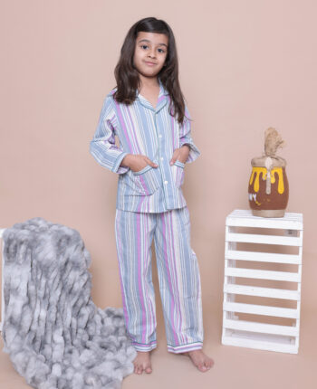 Kids Cotton Striped Nightsuit