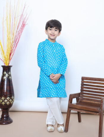 Sky Charm Blue Kurta Set for Boys