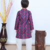 Zig-Zag Charm Navy Pink Kurta Set for Boys